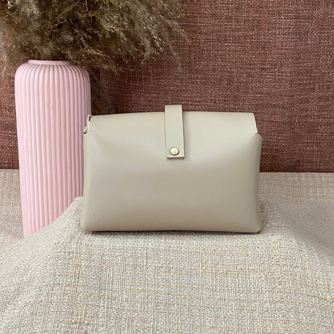 Light Beige Eva Bag with Multi-color Belt.