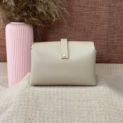 Light Beige Eva Bag with Multi-color Belt.