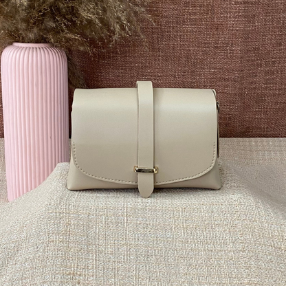 Light Beige Eva Bag with Multi-color Belt + Mini Wallet