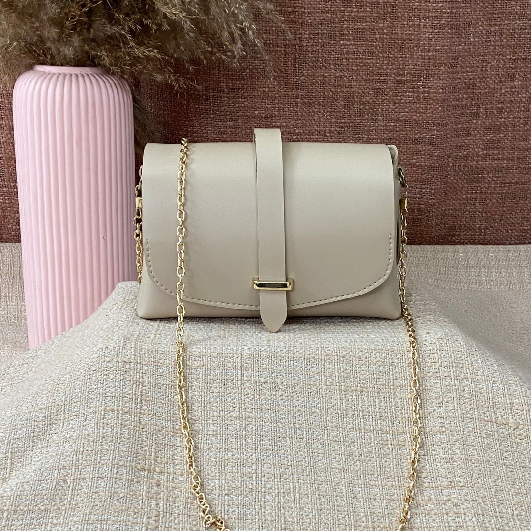 Light Beige Eva Bag with Multi-color Belt.