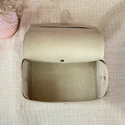 Light Beige Eva Bag with Multi-color Belt.