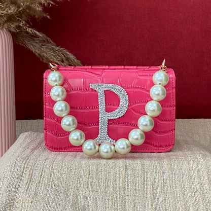 Pink Croc Embossed Box Style Waist Bag Phone Size