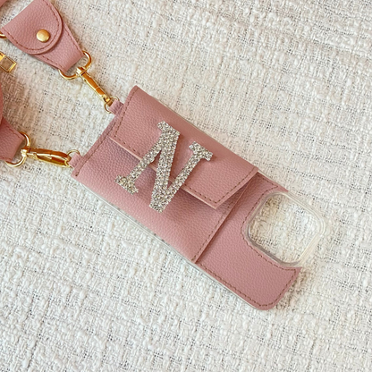 Pink Plain Pochette Belt with Phone Case