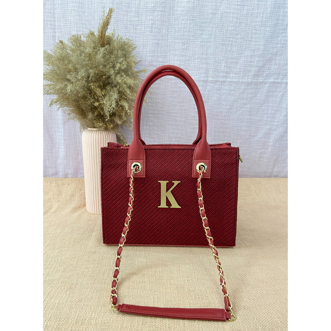 Mulberry Red Chain Tote 12inch