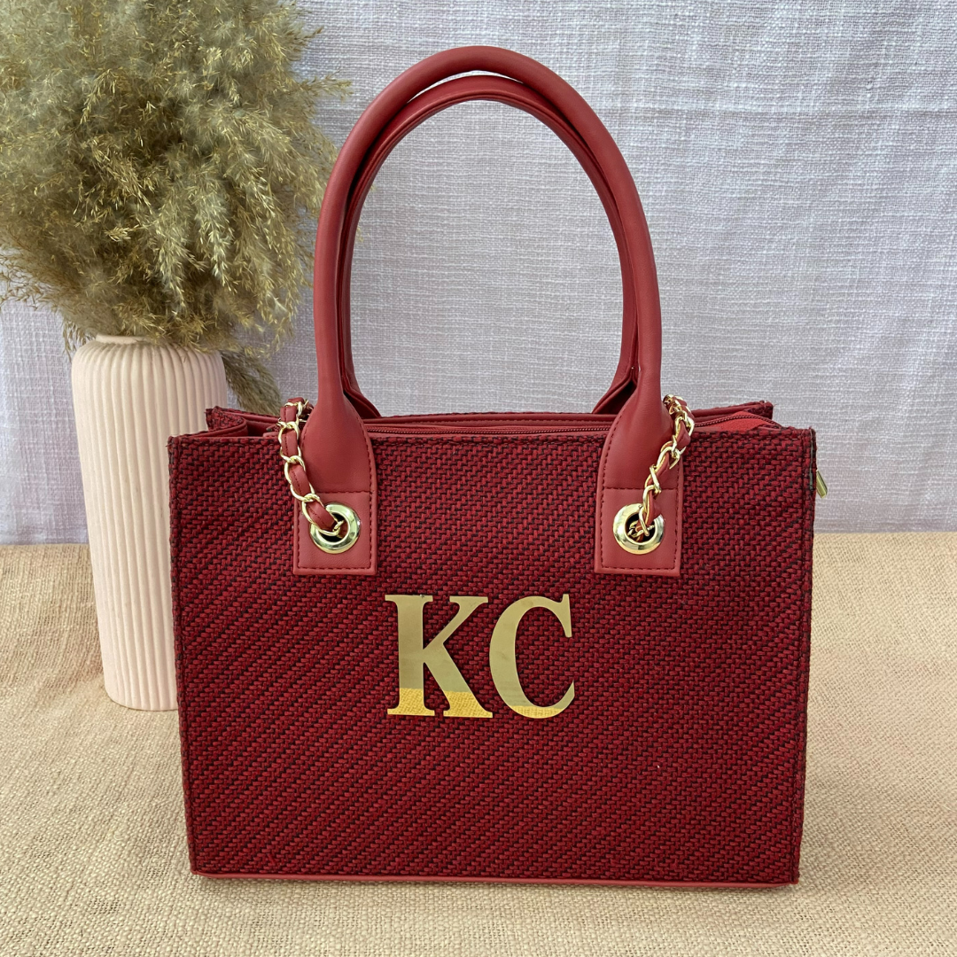 Mulberry Red Chain Tote 12inch