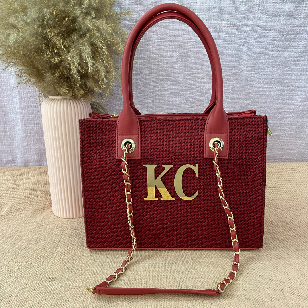 Mulberry Red Chain Tote 12inch