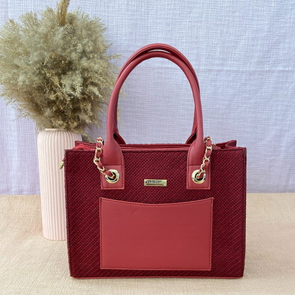 Mulberry Red Chain Tote 12inch