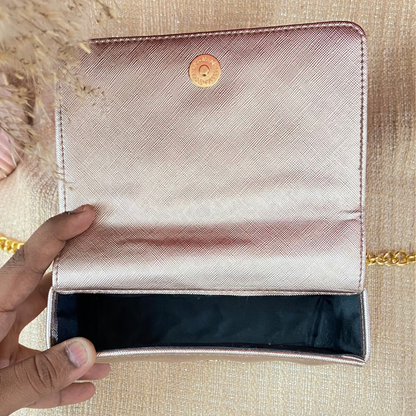 Rose Gold Box Style Waist Bag Phone Size.