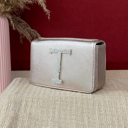 Rose Gold Box Style Waist Bag Phone Size.