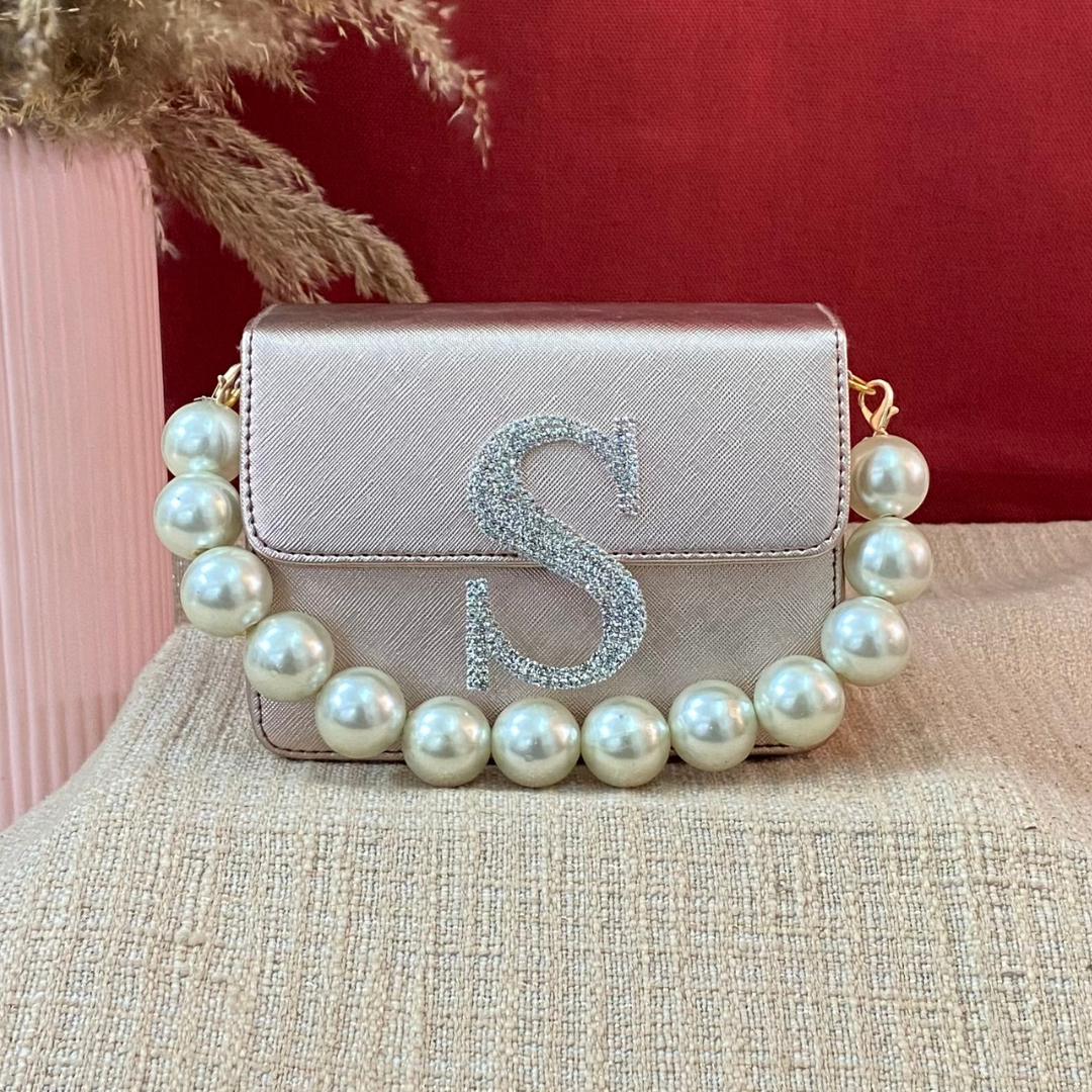 Rose Gold Non-Textured Phone Size Monogram Bag (New Style)