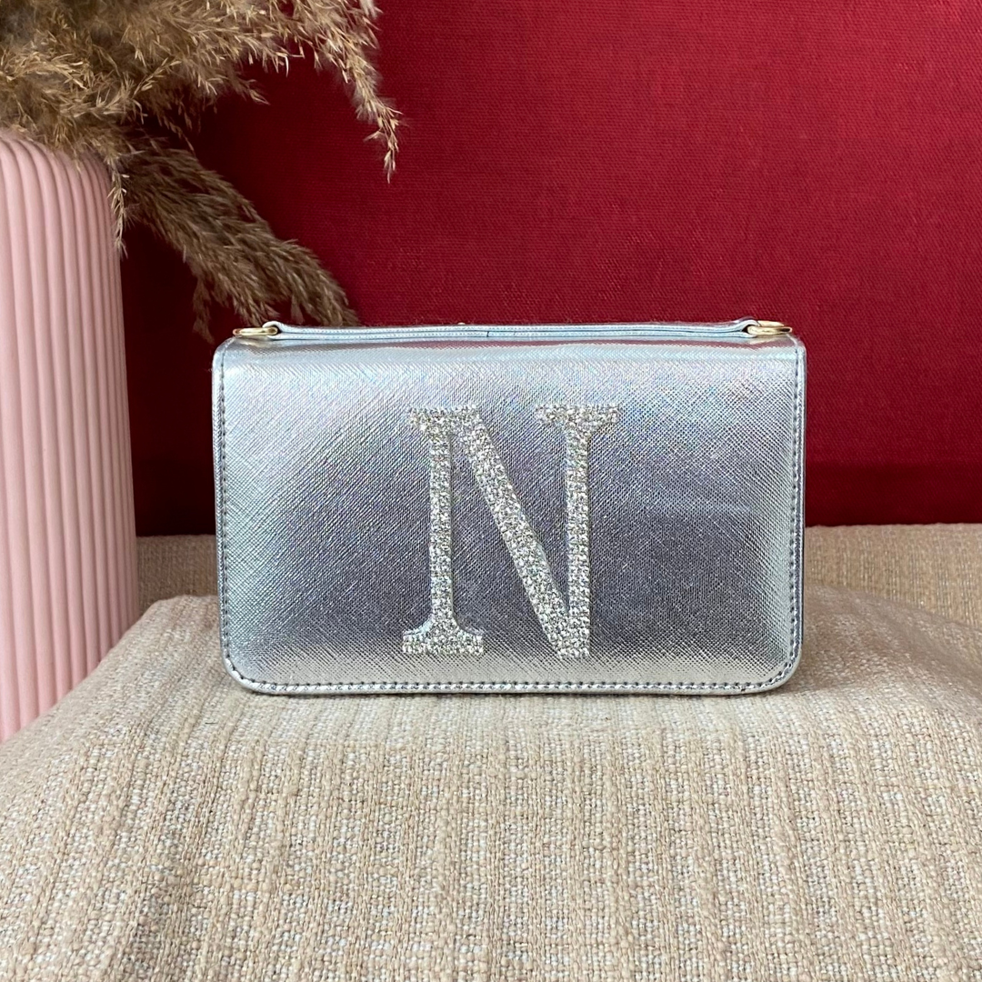 Silver Box Style Waist Bag Phone Size