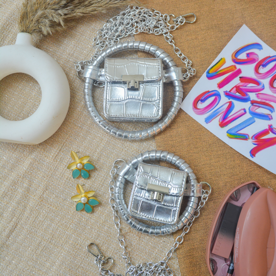 Silver Croc Ring Small &amp; Big Combo