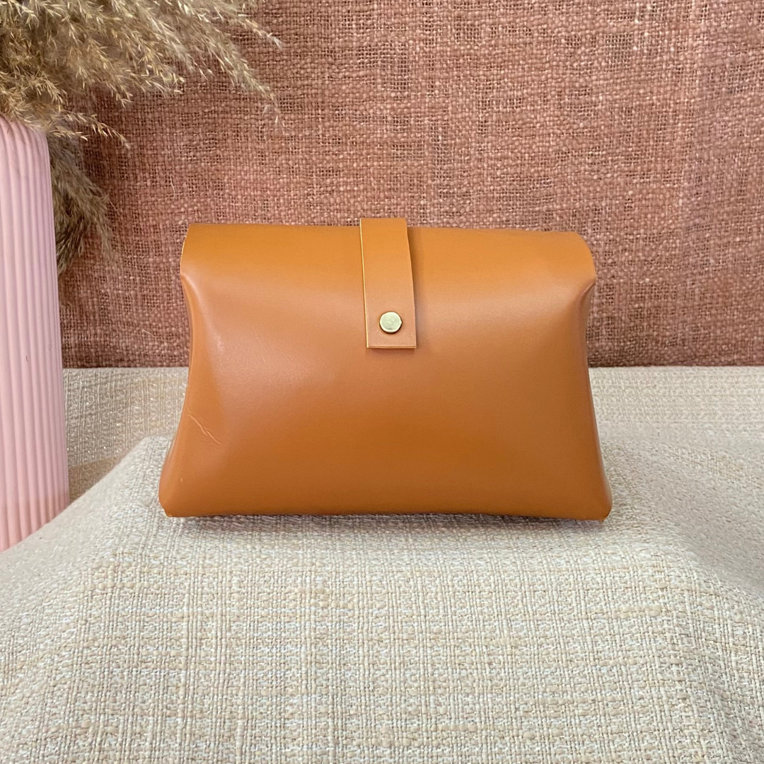 Tan Eva Bag with Vibrant Belt +  Big Wallet