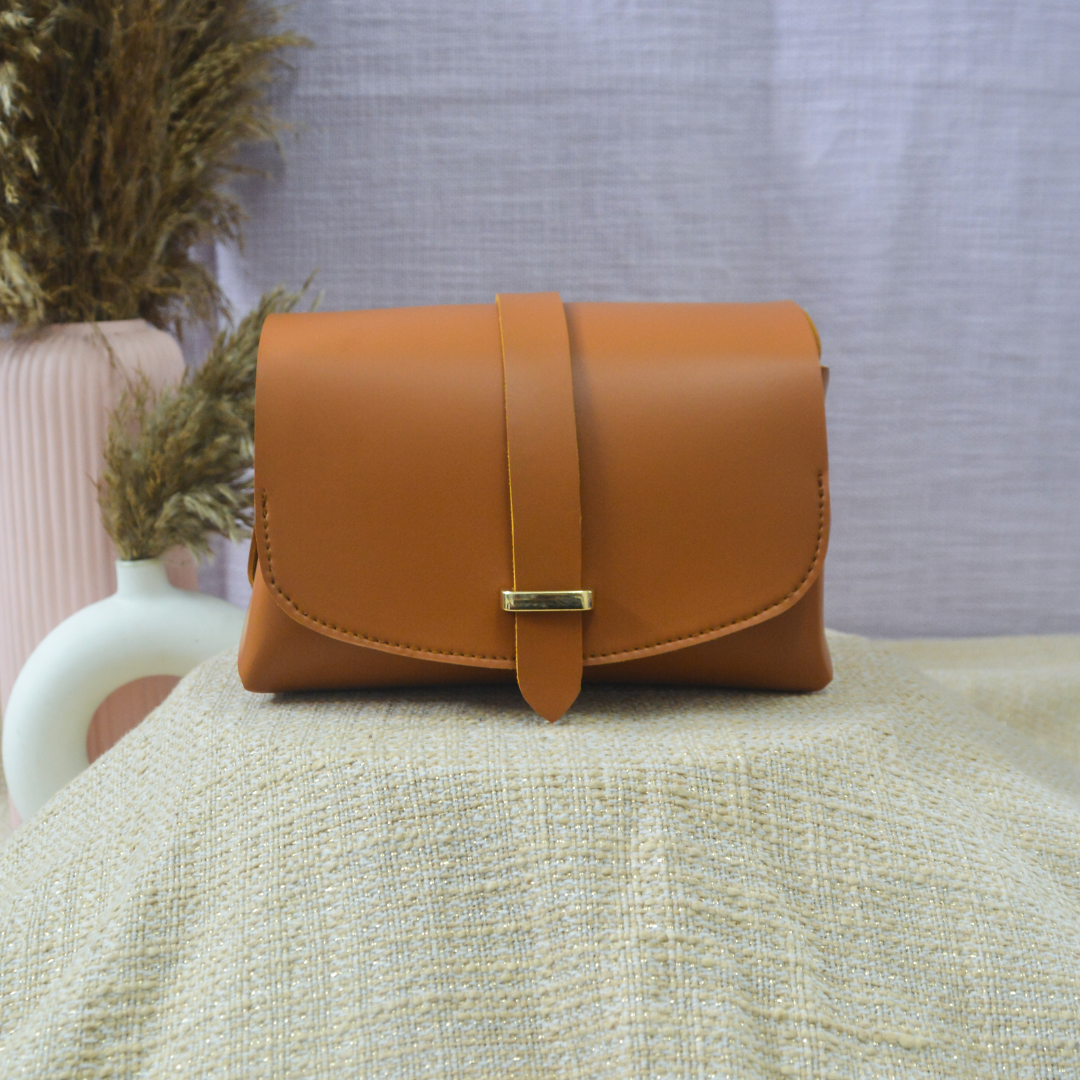 Tan Eva Bag with Boho Belt + Mini Wallet