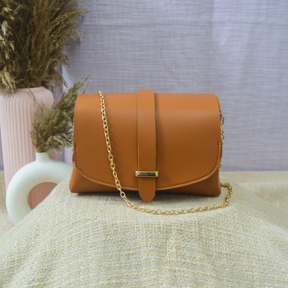 Tan Eva Bag with Pink Bullet Belt.