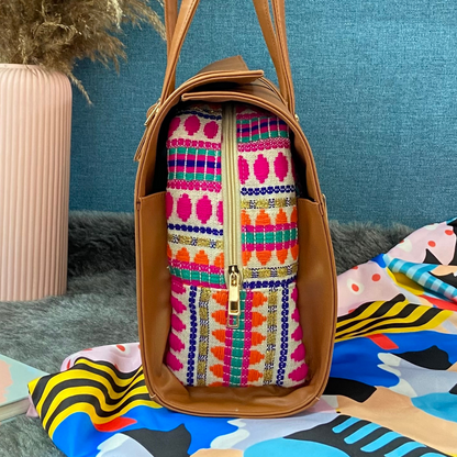 Tan Pink Bullet Leera 14inch Bag