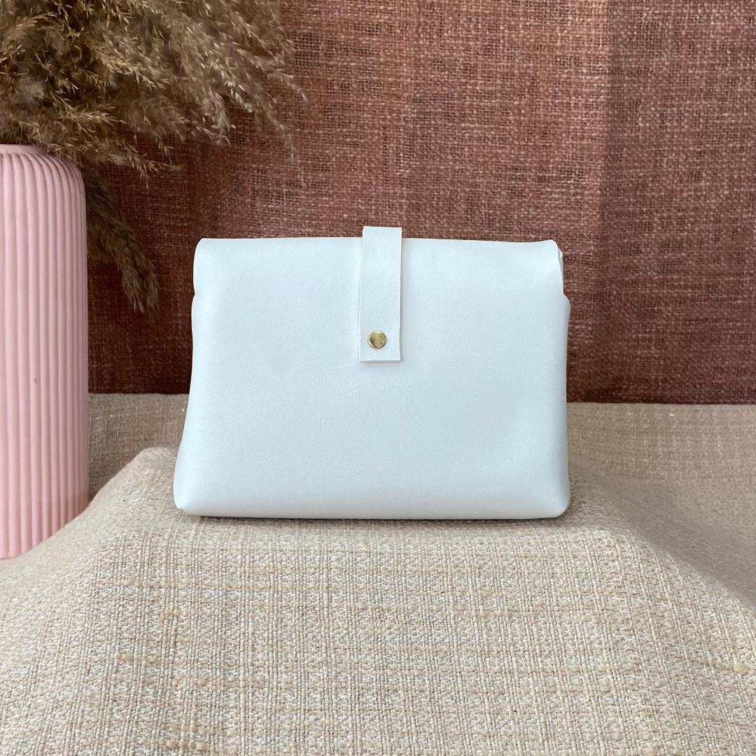 White Eva + White with Mint &amp; Pink Diamond Pochette Belt.