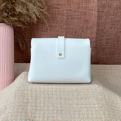 White Eva Bag with Mint Green &amp; Pink Diamond Belt.