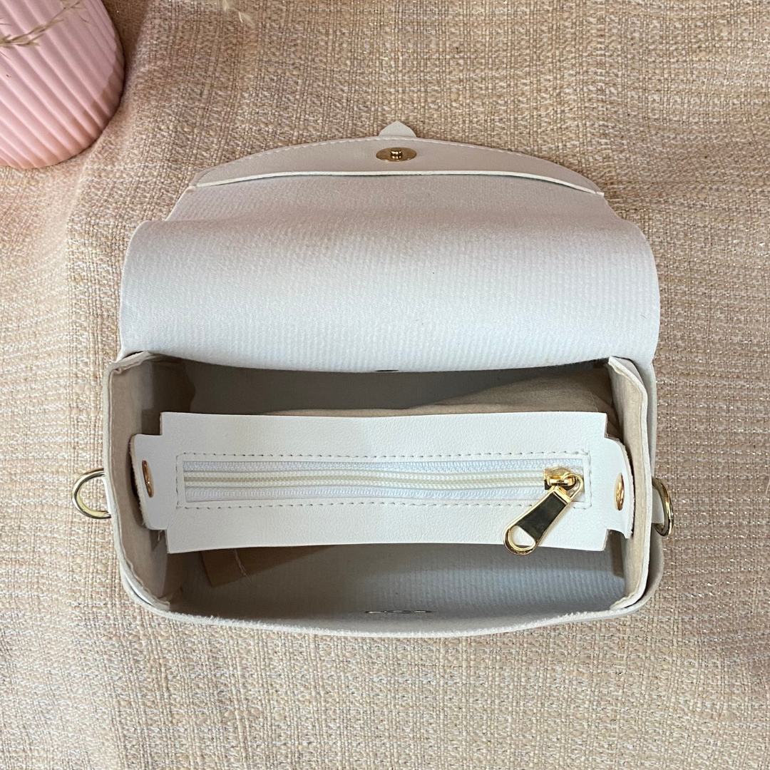 White Eva + White with Mint &amp; Pink Diamond Pochette Belt.