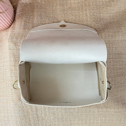 White Eva Bag with Sling Chain