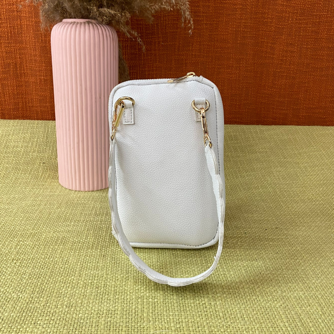 White Pouch + White with Mint &amp; Pink Diamond Pochette Belt.