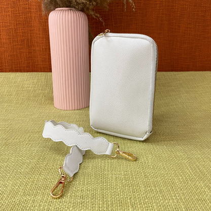 White Pouch + White with Mint &amp; Pink Diamond Pochette Belt.