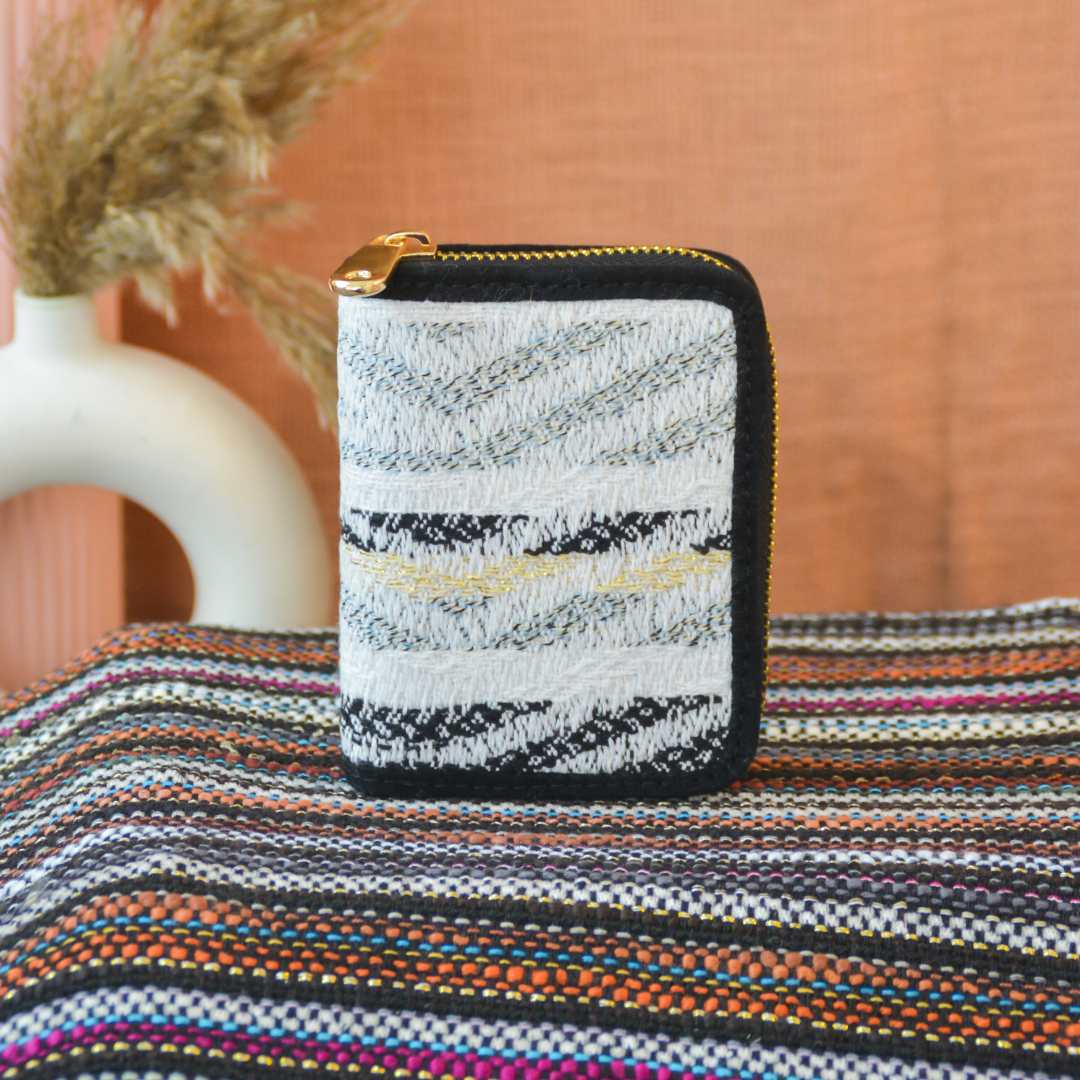 White Tribal Mini Wallet